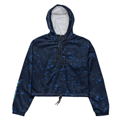 Blue Mahi-mahi Dolphin Women’s cropped windbreaker